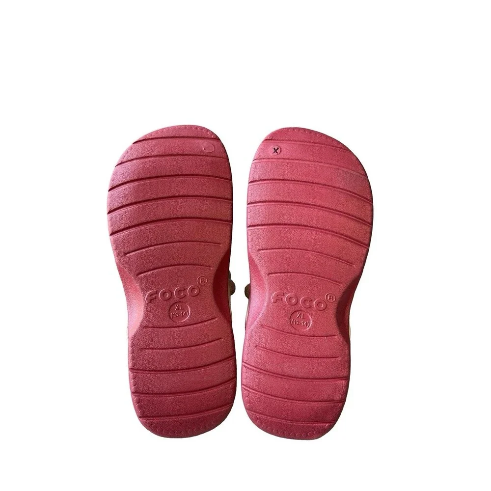 FOCO Men’s Red Foam Bubble Strap Clogs Slip On Garden Beach Water Shoes 13-14